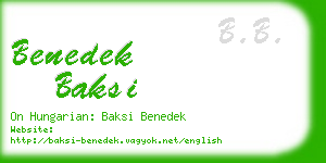 benedek baksi business card